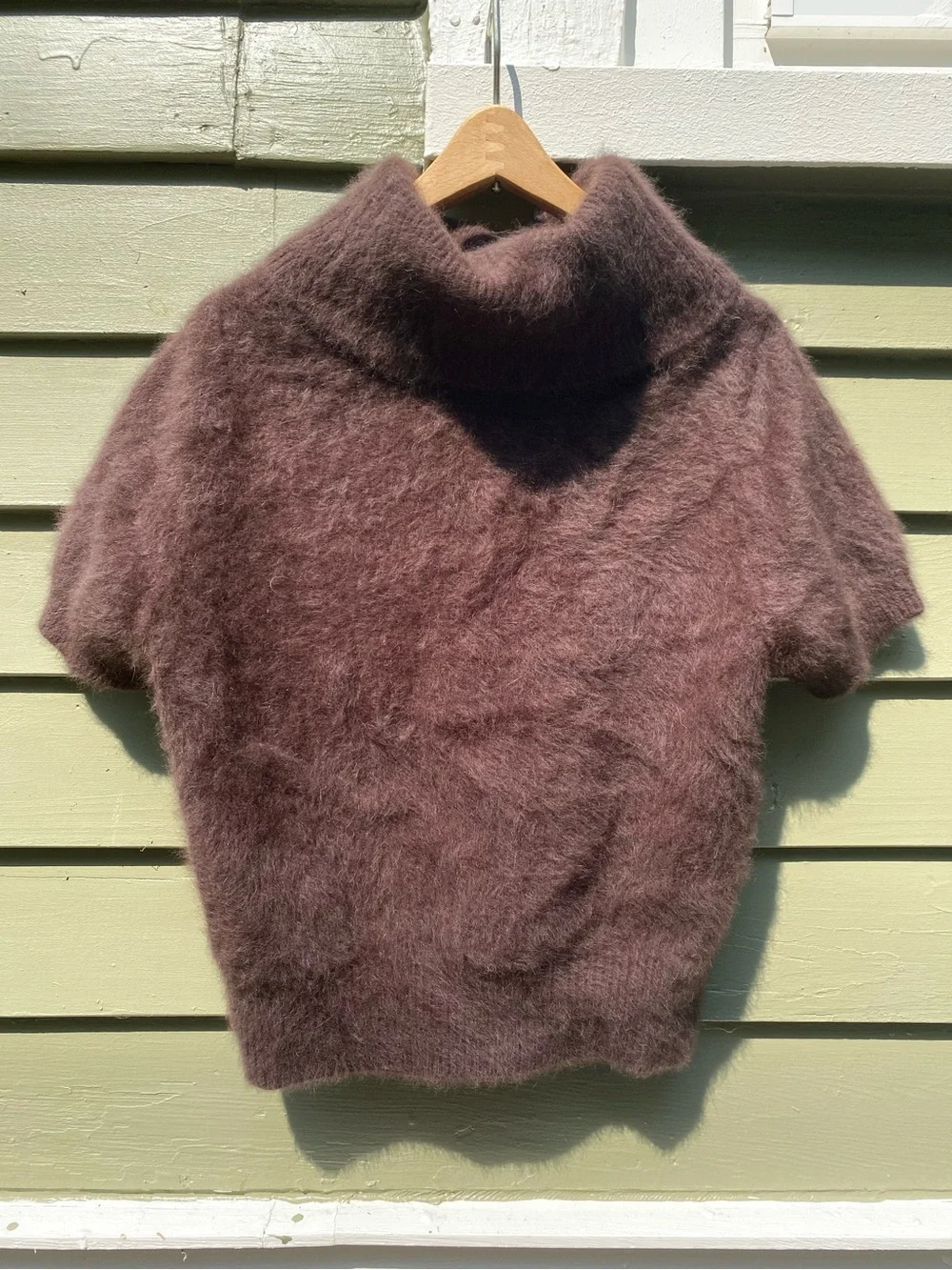Alpaca and fox hair cowl neck sweater shirt